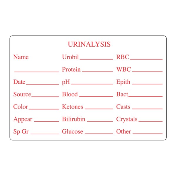 Urinalysis Results - Name_ Urobil_ RBC_ 2 x 3 White w/Red